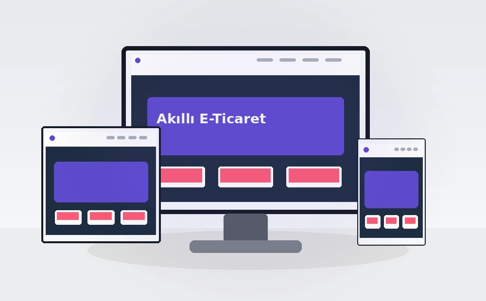 Profesyonel E-Ticaret V8 masaüstü, tablet ve mobil önizlemesi