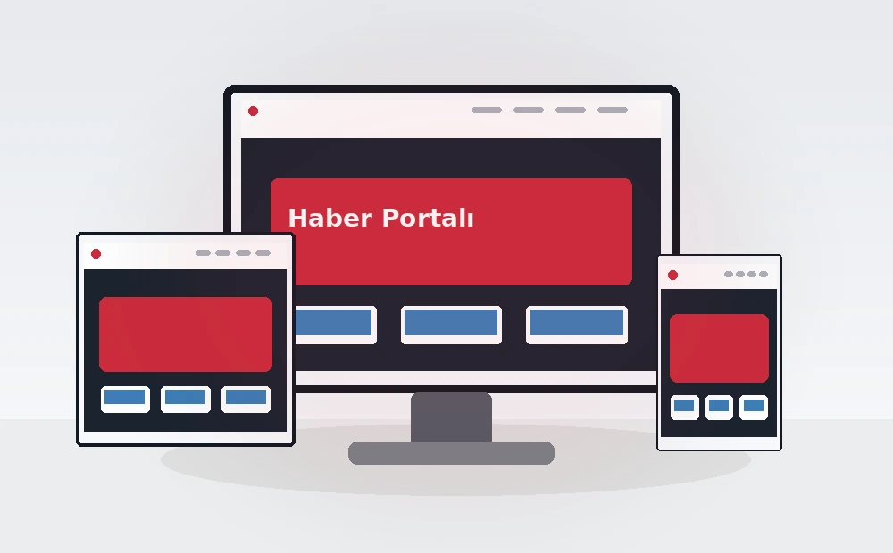 Mega Haber Portalı masaüstü, tablet ve mobil önizlemesi