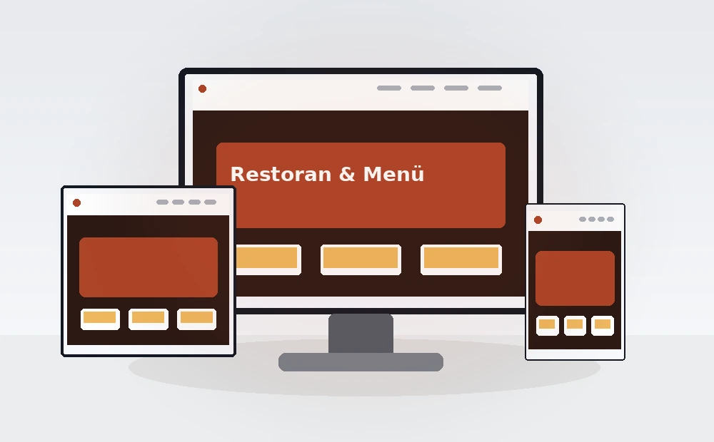 Restoran Dijital Menü V4 masaüstü, tablet ve mobil önizlemesi